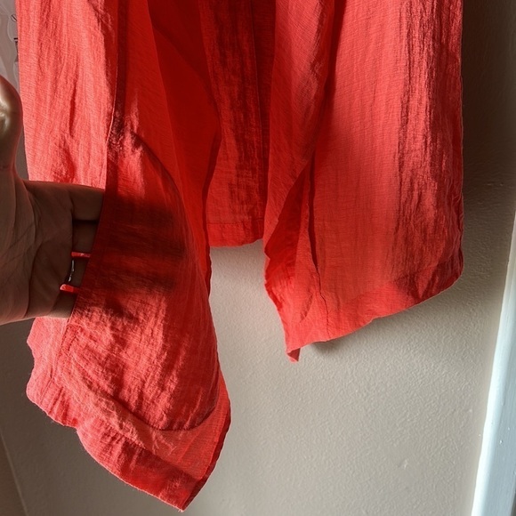 CHICO’S Orange Lightweight Gauze Vest - Picture 4 of 8